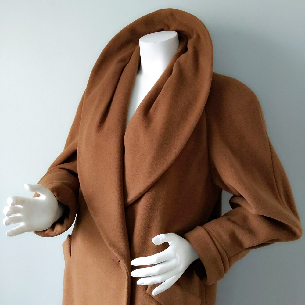 ⛔SOLD⛔ Vtg Brown Regency Cashmere Shawl Collar Maxi Coat - Picture 4 of 8